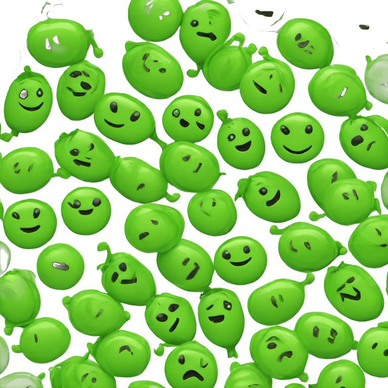 POD of peas with smiley face  emoji