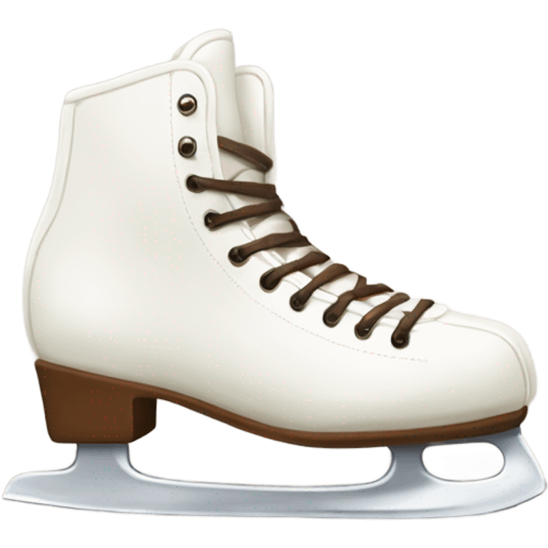 two winter white skates with brown laces on one direction  emoji