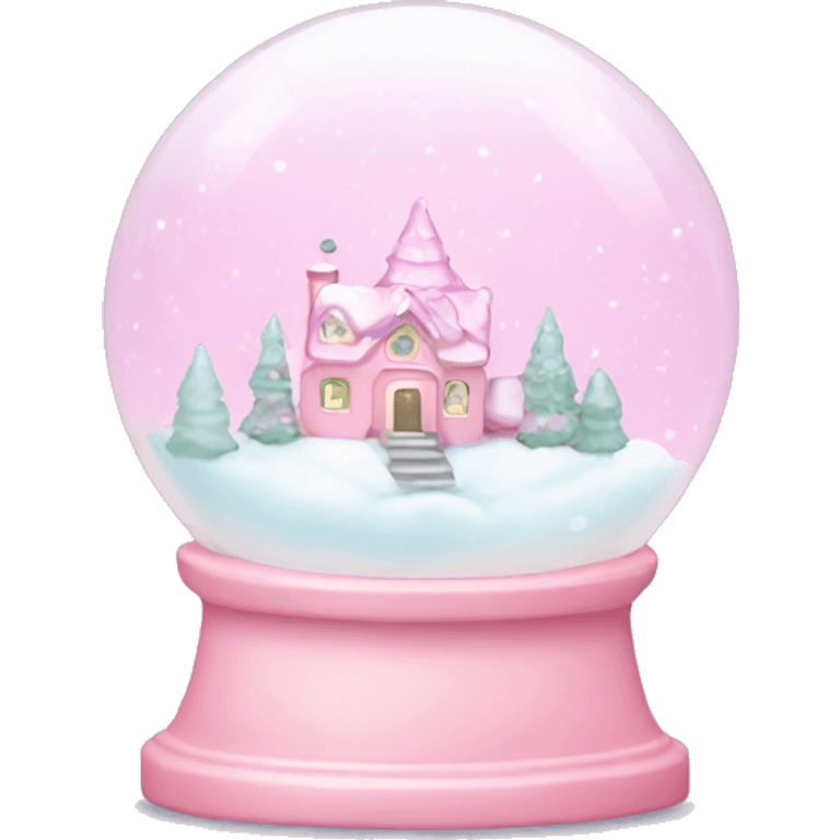 Pastel pink snow globe emoji