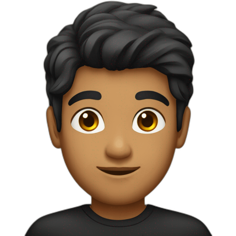 handsome sri lankan guy in black shirt with black hair emoji