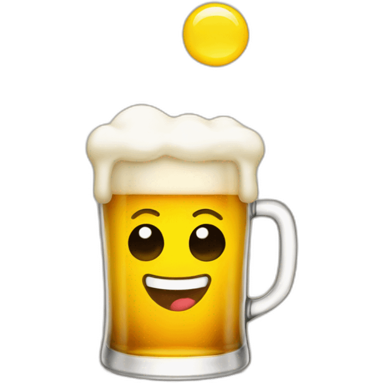 Smiling cute glass of beer emoji emoji