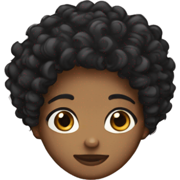 Black curly hair girl with brown eyes  emoji