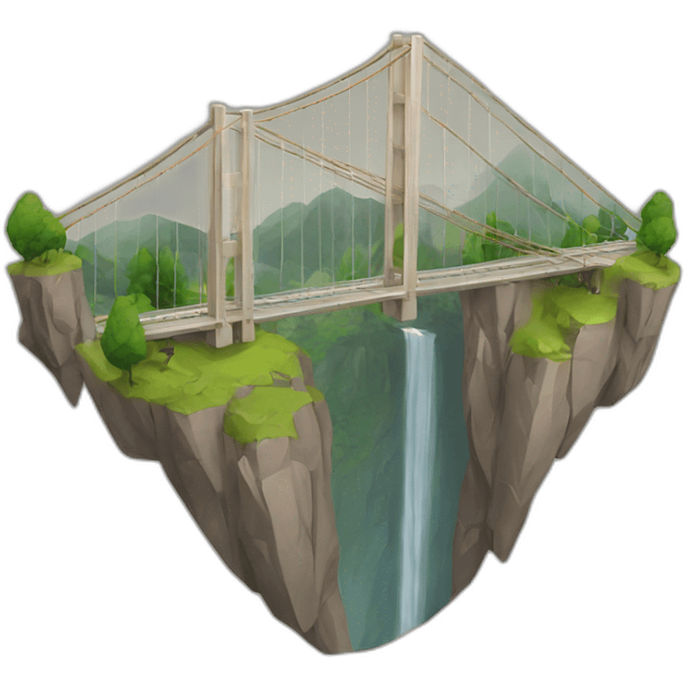 puente colgante en montaña emoji