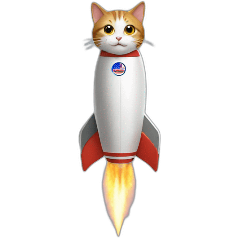 cat on rocket emoji