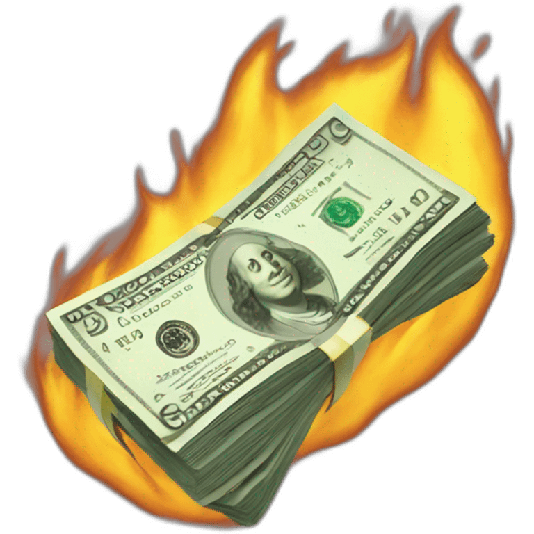 dollars in cash burn  emoji