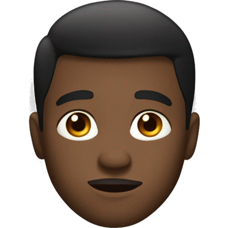 a cartoon looking handsome black man in black shirt with white background  emoji