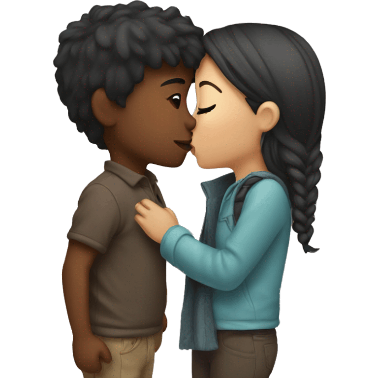 Girl kissing a boy emoji