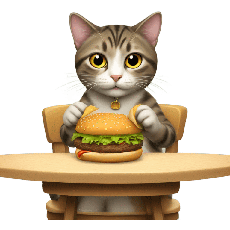 cat eating burger  emoji