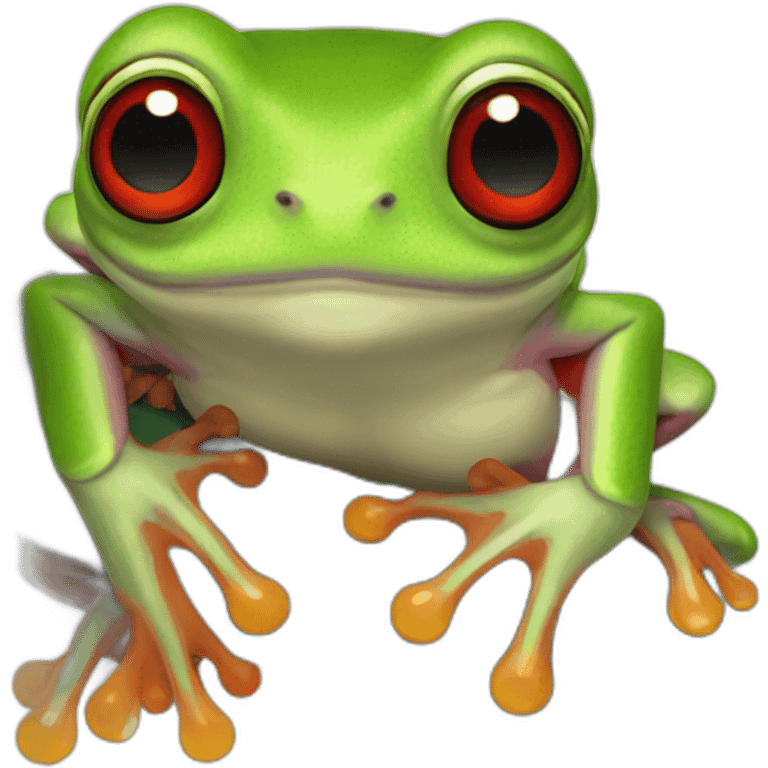 Red eyes tree frog emoji