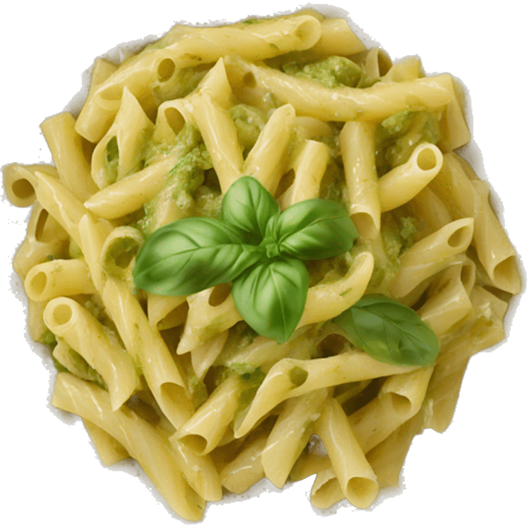 Plate bowl of pesto pasta emoji