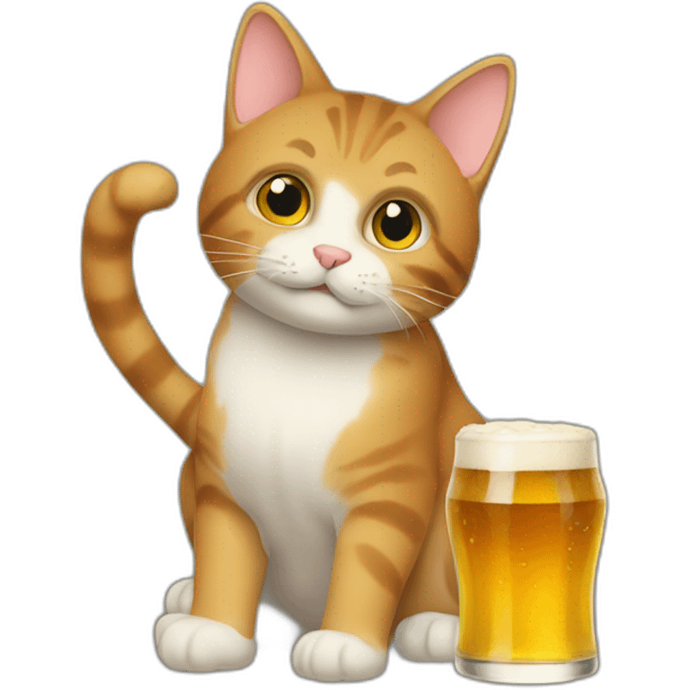 Un chat qui a une bierre emoji