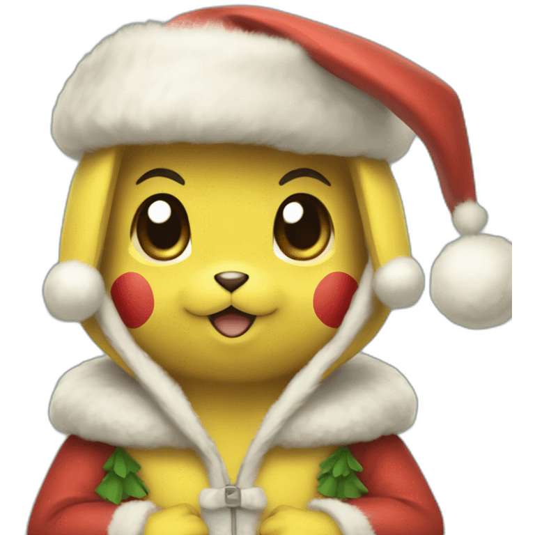 Pikachu con un outfit de navidad emoji