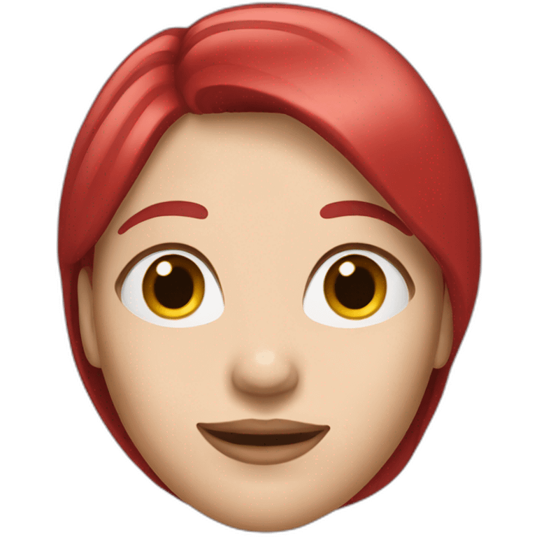 woman with long straight and ruby hair and white skin emoji