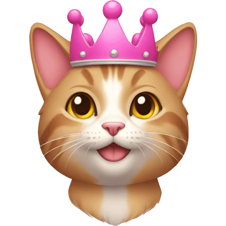 Cat with pink crown emoji