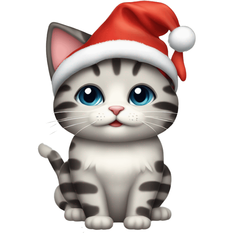 gatito con gorro de navidad emoji