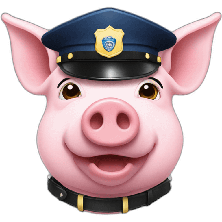 Pig with a police hat emoji