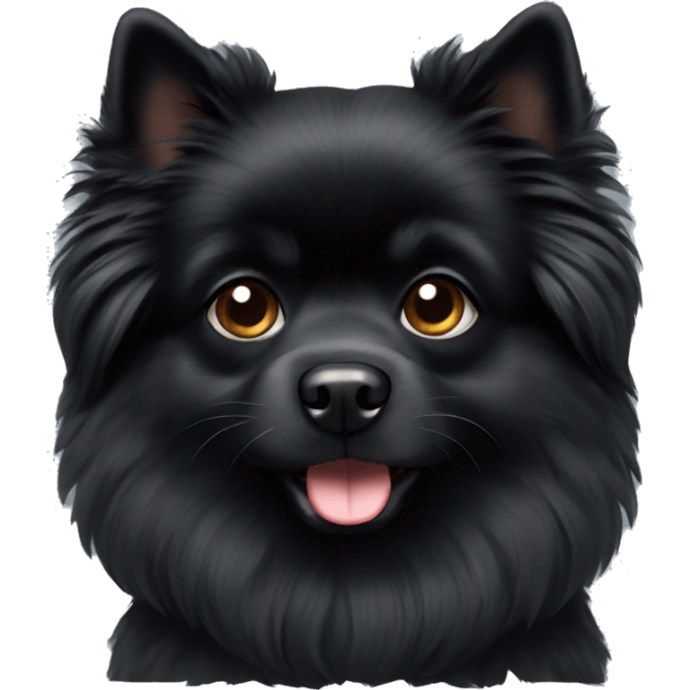 Black Pommeranian fluffy dog emoji