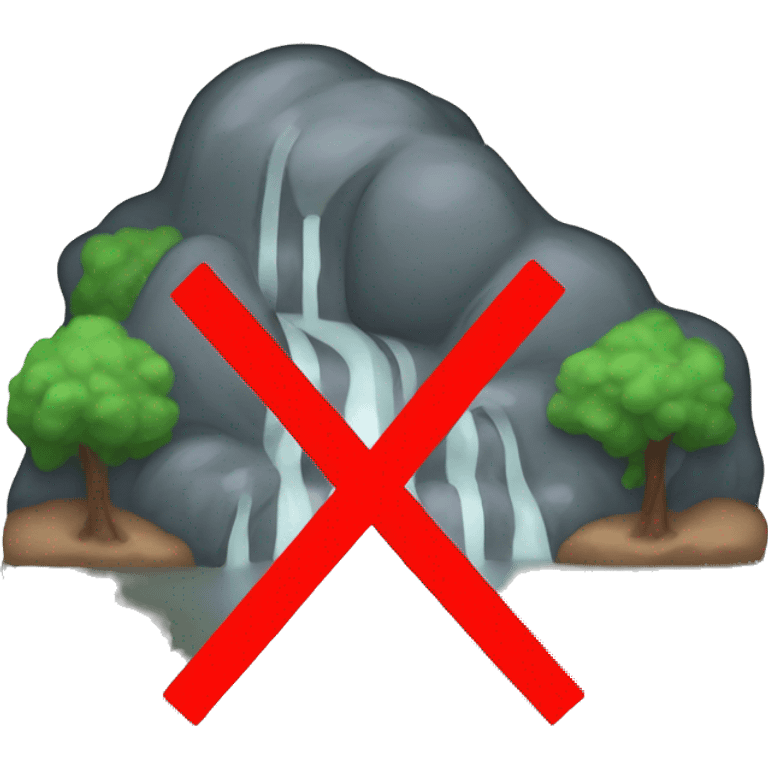 A flood symbol with a red stroke through it, indicating that flood are prohibited from this location emoji