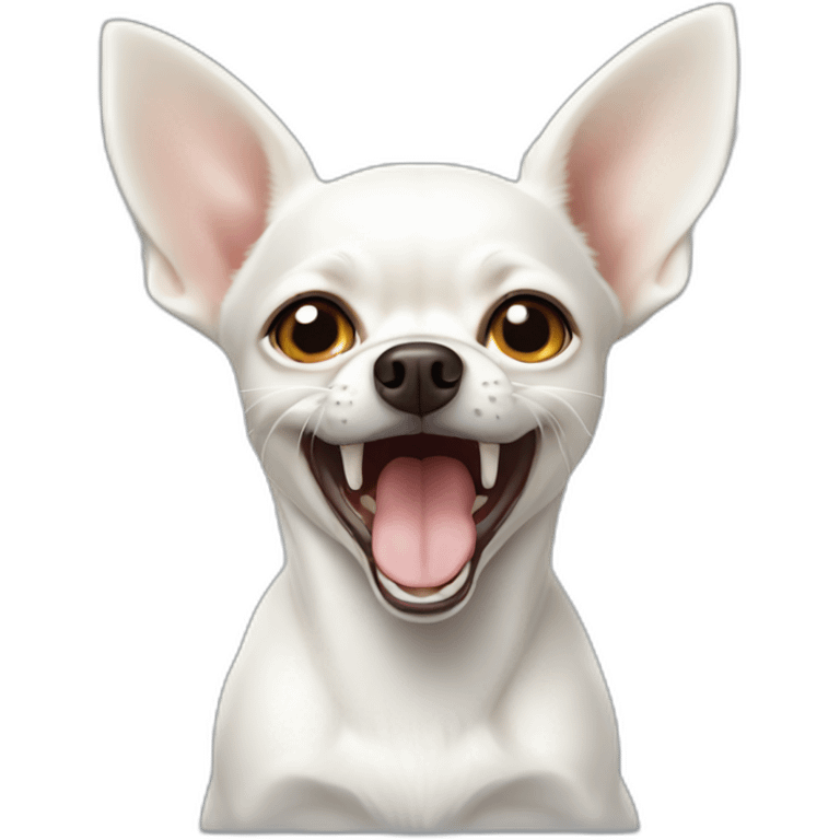 Growling white chihuahua emoji