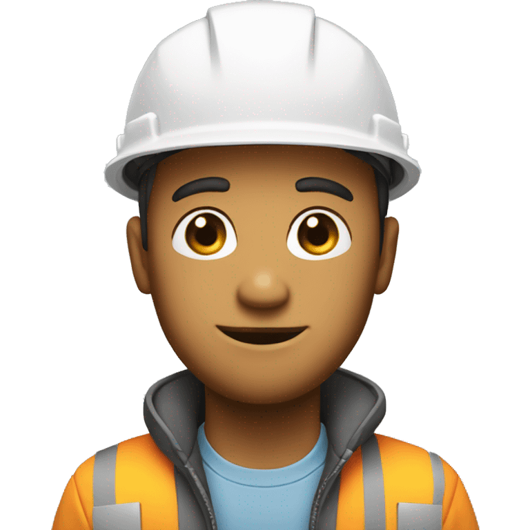 A braver man white skin with a construction hat emoji