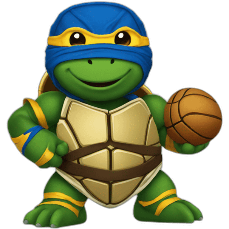 ninja turtle wearing a golden state jersey emoji