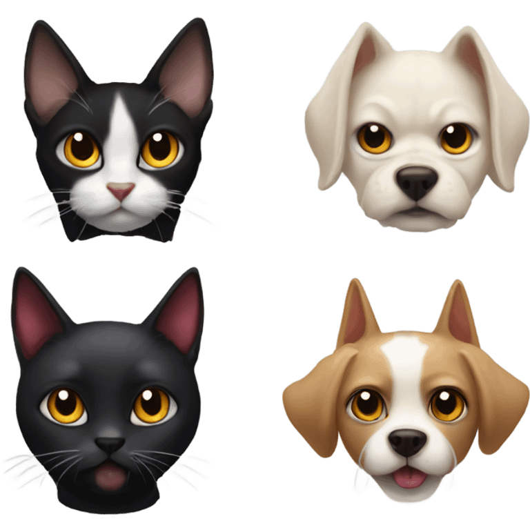 Cat, dog, and vampire hybrid emoji