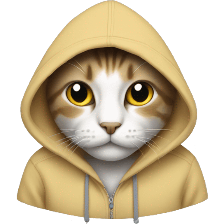 Cat wearing a hoodie emoji