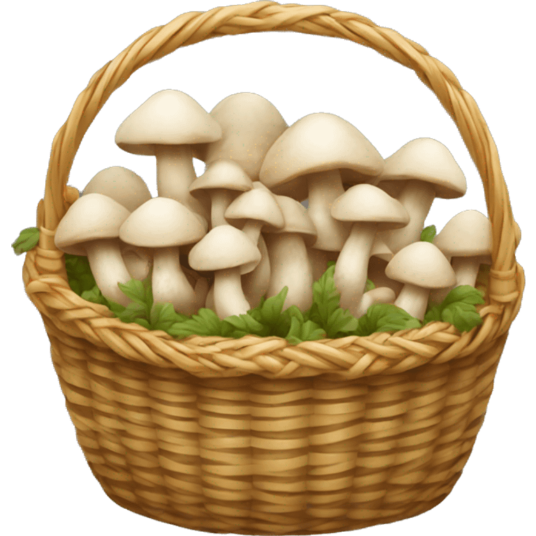 Wicker Basket of mushrooms emoji