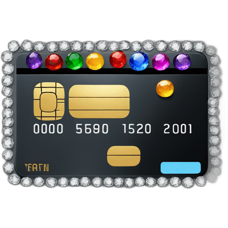 Black credit card with gems emoji