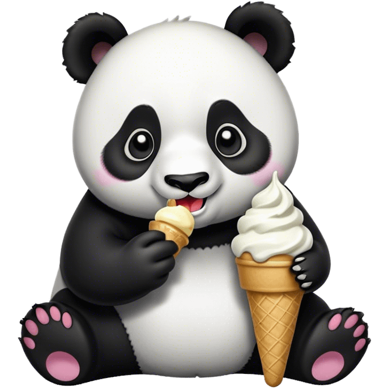 Panda eating ice cream emoji