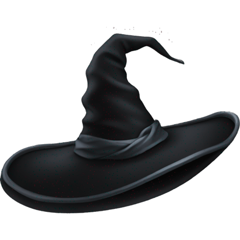 curved full black witch hat emoji