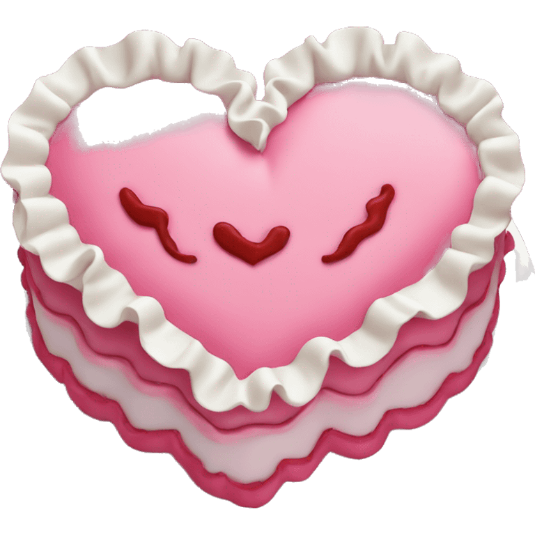 Ruffle heart cake emoji