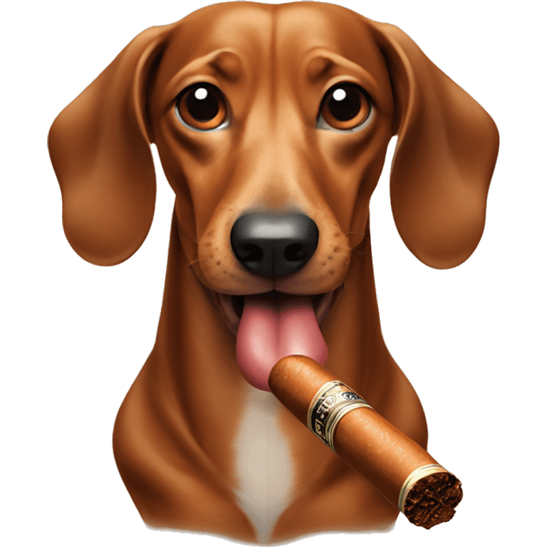 Weiner Dog smoking cigar  emoji