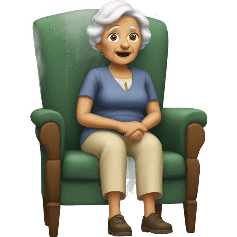 old women sitting in chair emoji