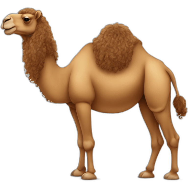 camel with long brown curly hair emoji