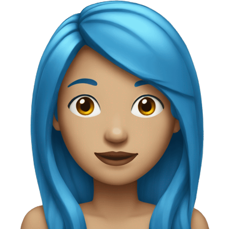 woman with long blue hair emoji