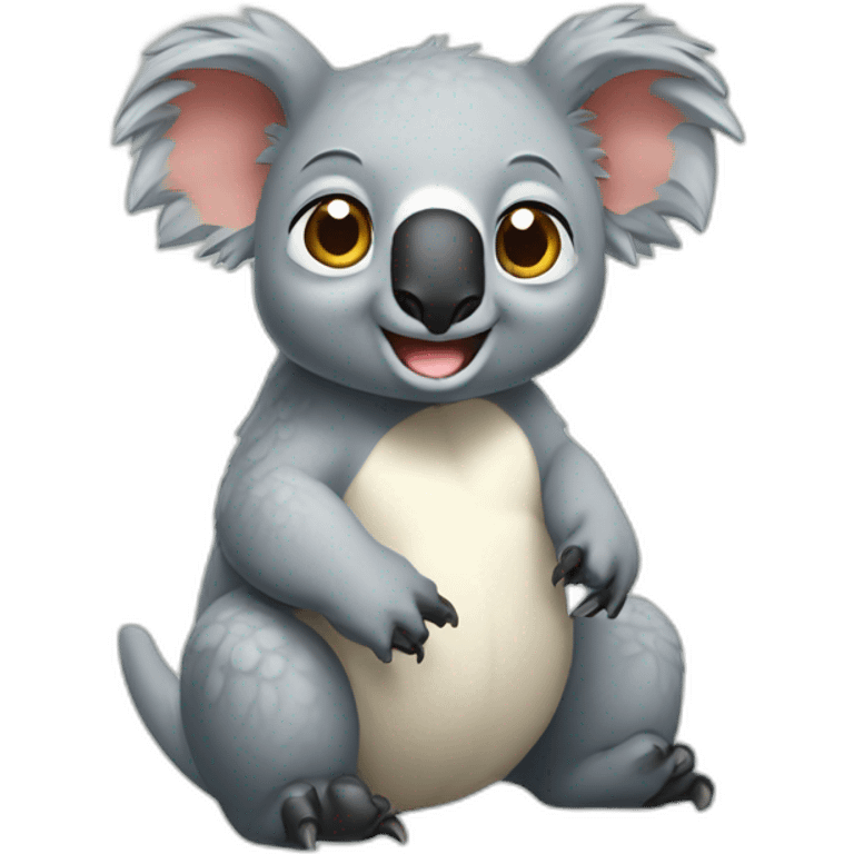 un koala sur un dinosaure  emoji