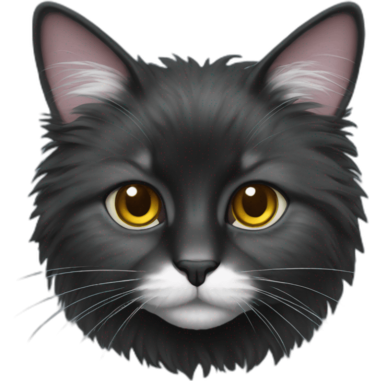 A black angora cat emoji