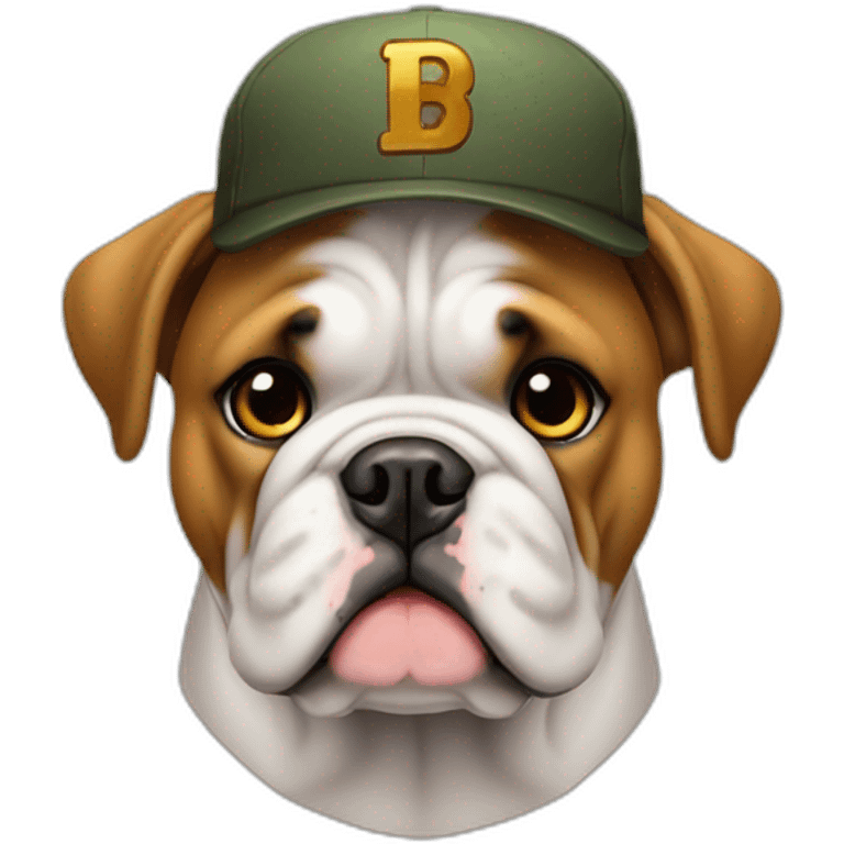 Bulldog whit a cap emoji