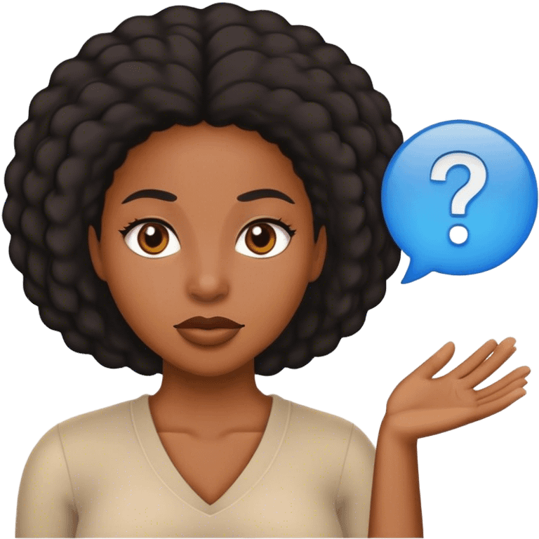 Black woman asking questions  emoji