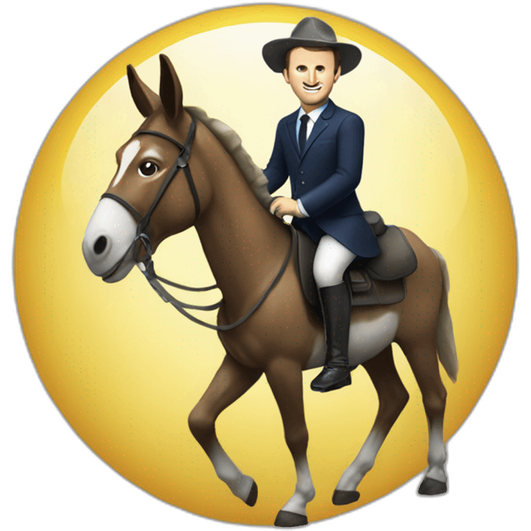 Macron on a donkey  emoji