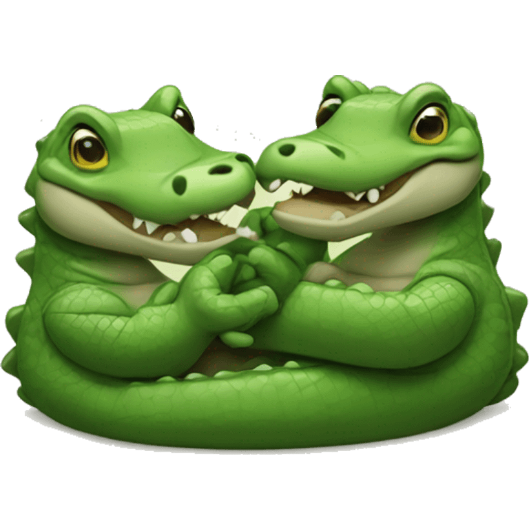 small alligators cuddling emoji