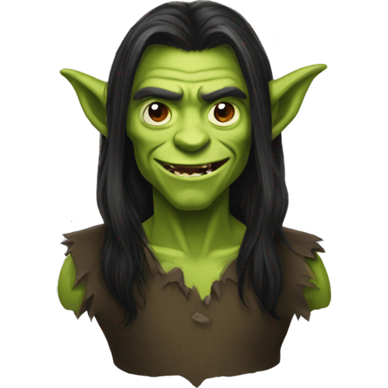 goblin dark long hair happy emoji