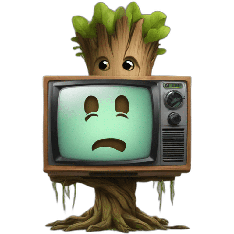 Groot watch TV emoji