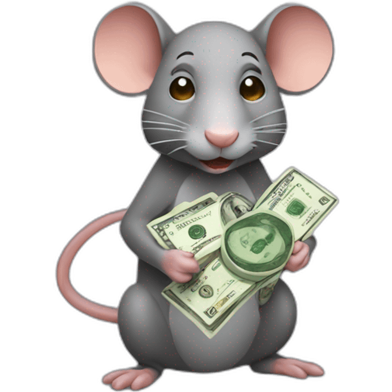 a rat who counts his money emoji