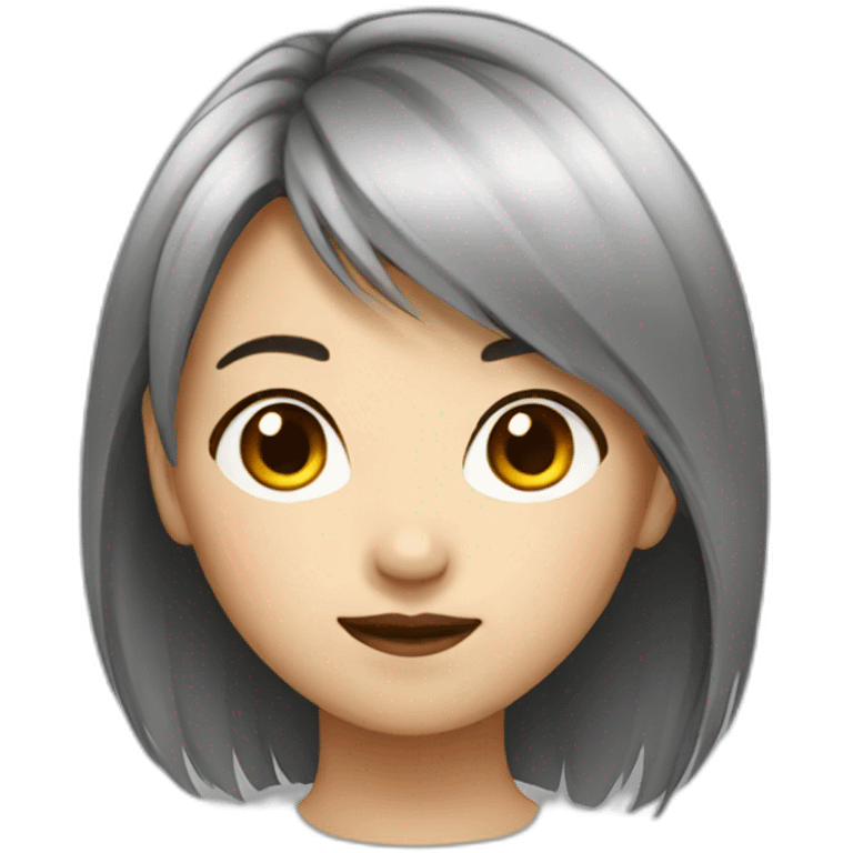 Asian girl with boyish hair emoji