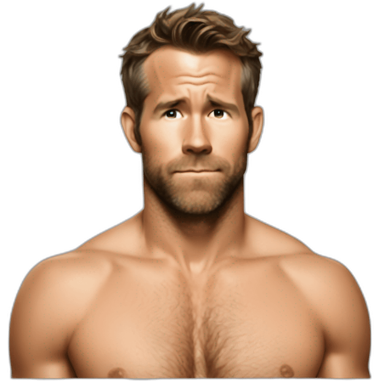 ryan reynolds no shirt sweaty emoji