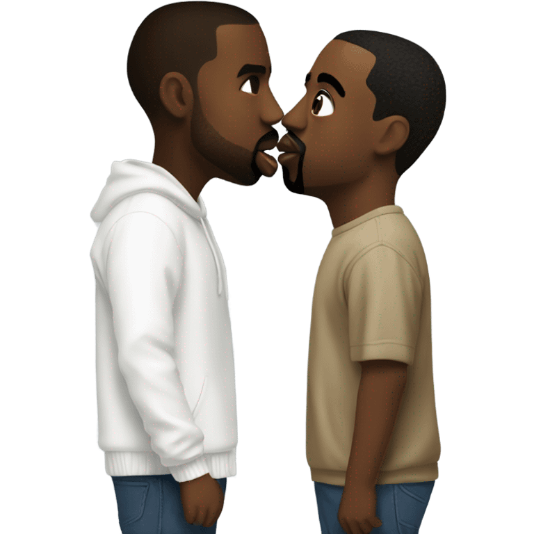 Diddy kissing Kanye emoji