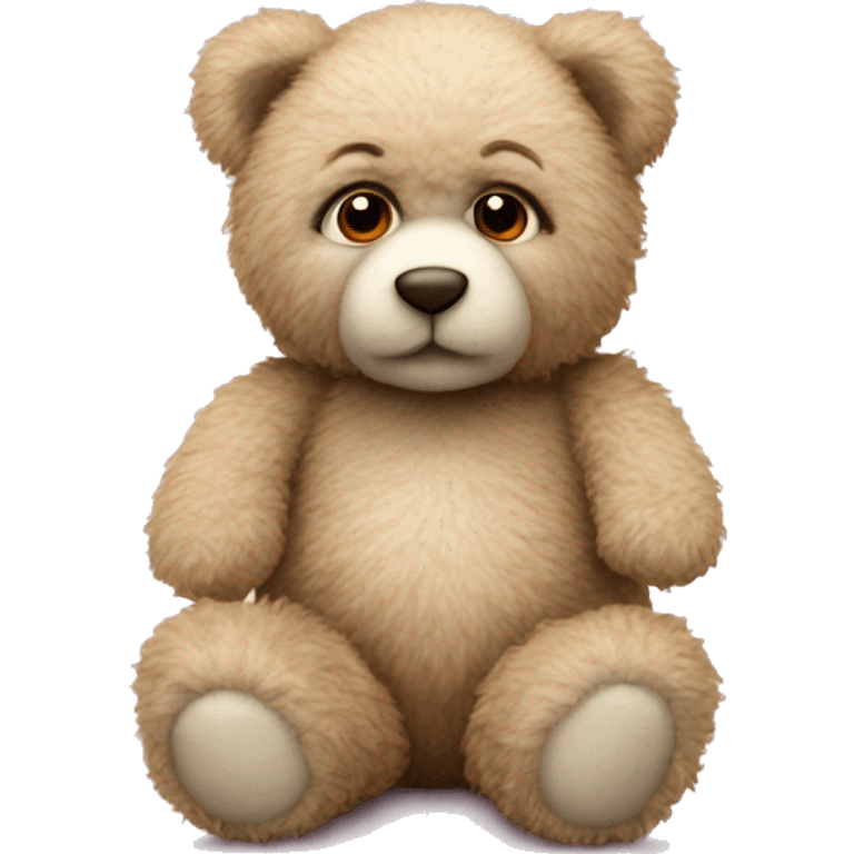 realistic fluffy Valentine's teddy  emoji