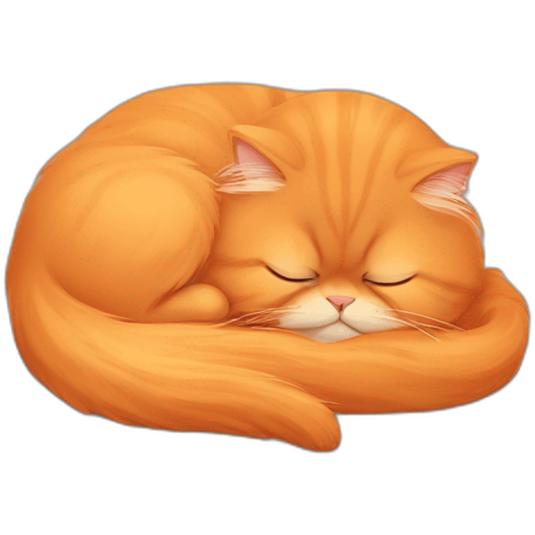 Orange persian cat sleeping emoji